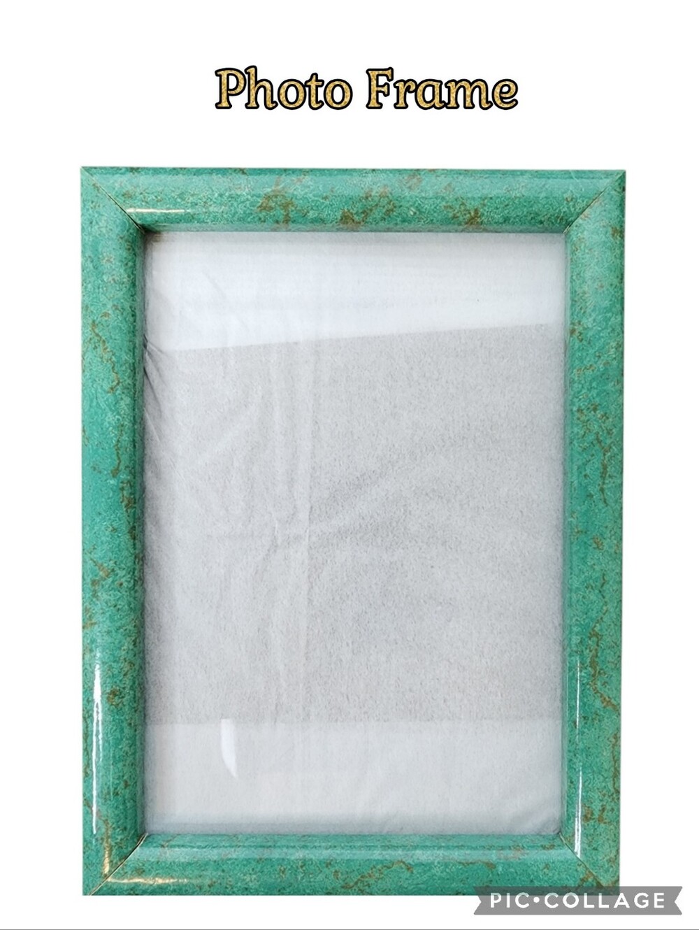 Frame photo green brown decorative glass front black back hang or stand